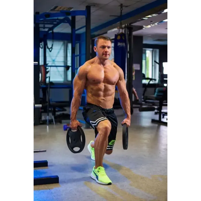 Диск для штанги RN-Sport 20 кг, Ø25мм, Quatro-Grip, металлический, ударопрочный, гарантия 5 лет