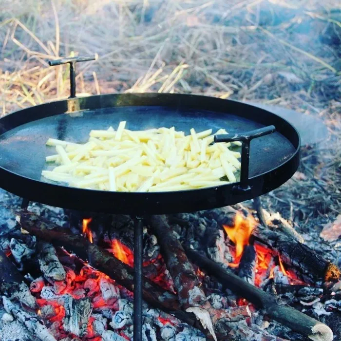 Сковорода з диска борони зі знімними ніжками 60 см із Кришкою з Чохолом Чорний + Лопатка в Подарунок
