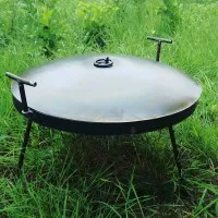 Сковорода из диска бороны со съемными ножками 60 см с Крышкой с Чехолом Чорный + Лопатка в Подарок