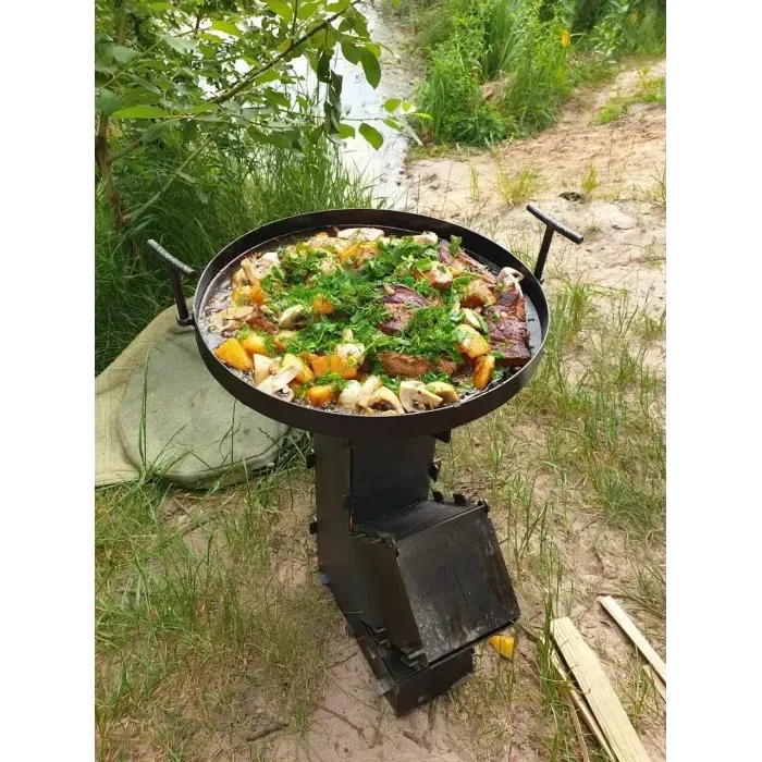 Турбопич - Печь для сковороды казана ракетная печь "СЕРЕДНЯ 3мм"