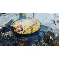 Сковорода с ножками для пикника рыбалки или отдыху на природе и дачи из диска бороны 60см из стали