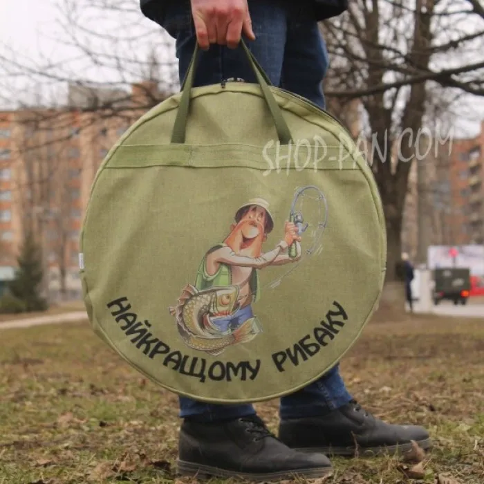 Принт на чехол для сковороды из диска бороны: цветной рисунок, брезент, подарок для пикника