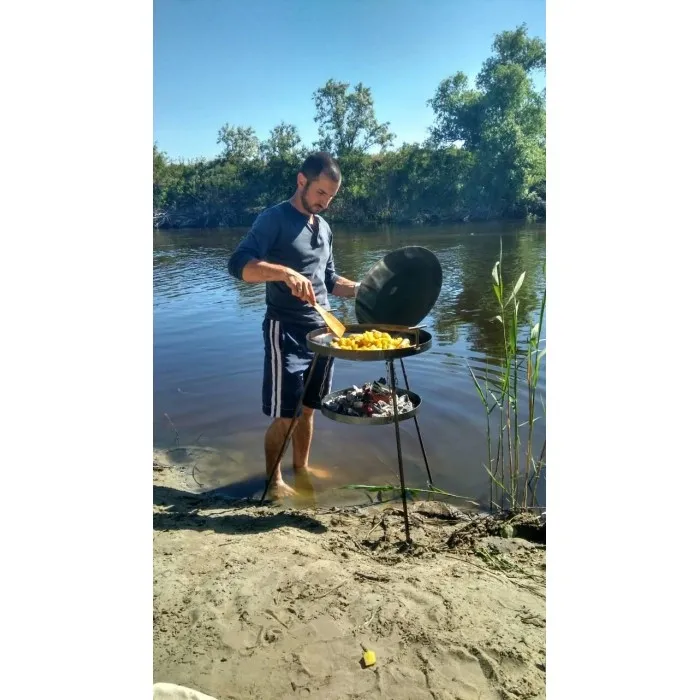 Сковорода садж з диска, борони 50см з довгими розбірними ніжками і підставкою для вогню