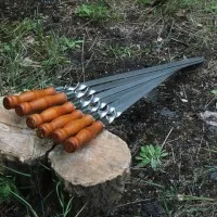 Шампура для люля кебаб и шашлыка с деревянной ручкой 720*20*2,5 мм из нержавеющей стали. Шампура из нержавейки