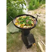 Турбопич - Печь для сковороды казана ракетная печь "СЕРЕДНЯ 2мм"