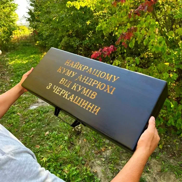 Набір для гриля та барбекю "Базовий" у дерев'яному кейсі зі своєю печаткою. Набір для подарунку. Комплект