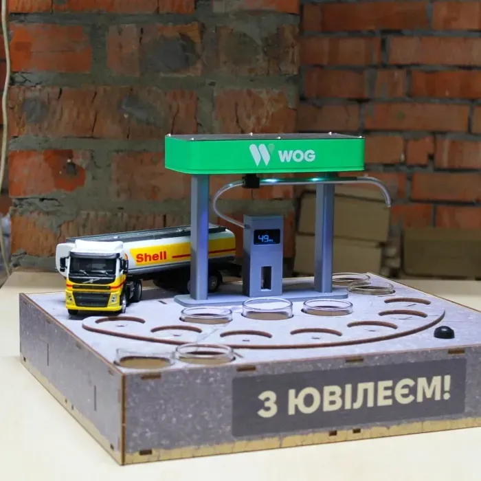 Наливатор алкоголю АЗС Фура Volvo на 7 чарок 50мл + Регулювання дози - Оригінальний Дозатор Алкоголю