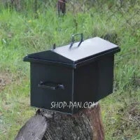 Коптильня горячего копчения малая 2 мм с гидрозатвором: 3-4 кг, термометр + щепа