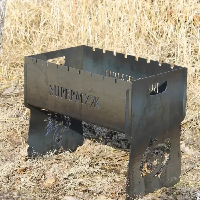 Мангал на 8 шт розбірний з індивідуальним гравіюванням - Super чоловік. Подарунковий мангал