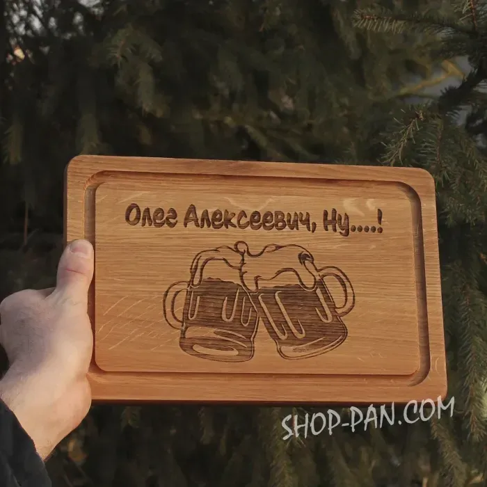 Кухонная доска с гравировкой бокалы