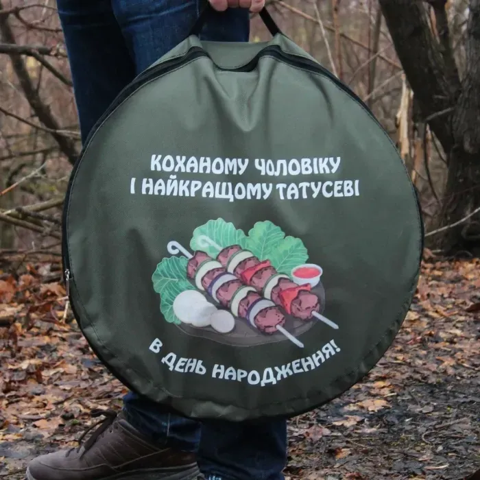 Зелений чохол для сковороди 80 см (Оксфорд) - міцний, вогнетривкий, сумка для диска борони