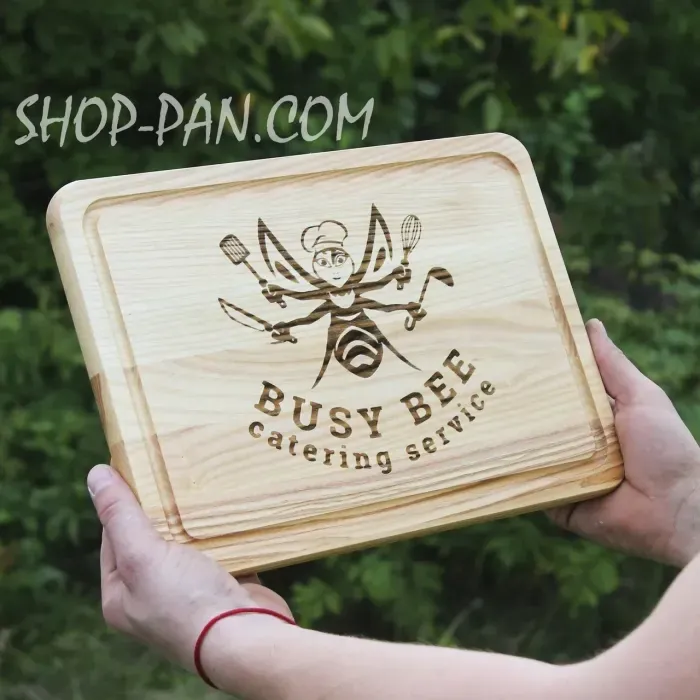 Кухонная доска с гравировкой BUSY BEE