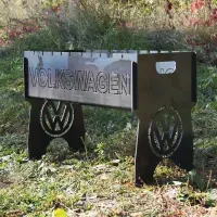 Мангал разборной на 8 шт с индивидуальной гравировкой - Volkswagen - в подарок. Мангал для подарка