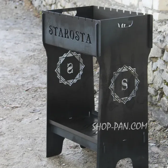 Високий розбірний мангал STAROSTA (8 шампурів, сталь 2-3мм)