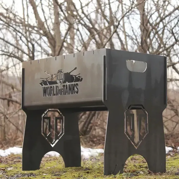 Мангал на 8 шт розбірний WORLD of TANKS з індивідуальним гравіюванням - у подарунок. Подарунковий мангал