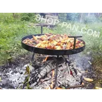 Сковорода из диска бороны 30см, съемные ручки, ножки 23см, сталь 4мм, для костра, пикника