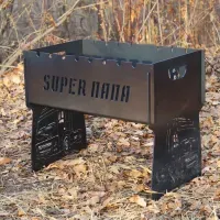 Мангал на 8 шт разборный SUPER ПАПА - с индивидуальной гравировкой. Подарочный мангал