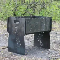 Мангал на 8 шт разборный с индивидуальной гравировкой- на подарок. Размер - 500х300х440 мм