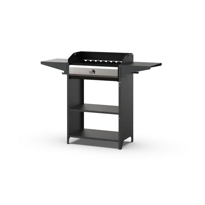 Мангал High Tech 600 с ветрозащитой Smoke House, сталь, 9 шампуров, 2 полки, гриль зона, для дачи, сада