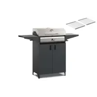 Мангал High-Tech 600 с крышкой BBQ, решеткой гриль, термометром. Модульный, стационарный.