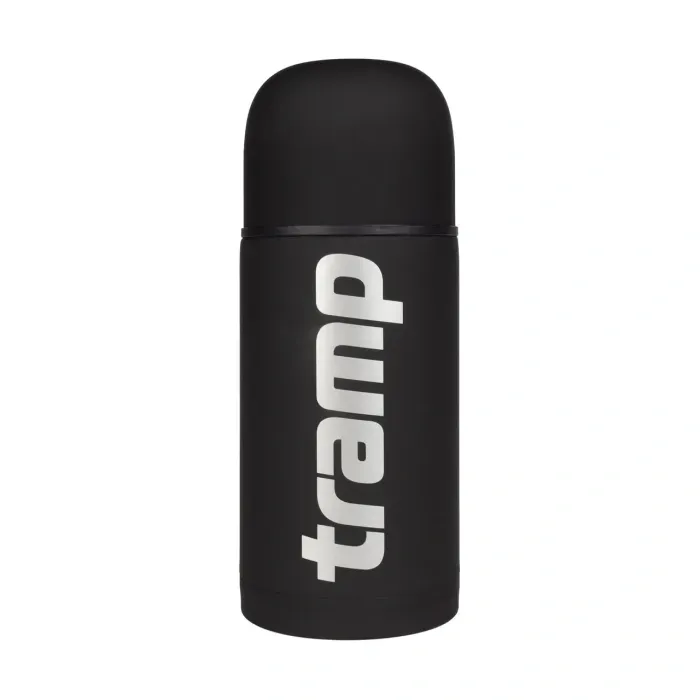 Термос Tramp Soft Touch 0.75L Black: антискользящее покрытие, нержавеющая сталь, пиала, 24ч тепло.
