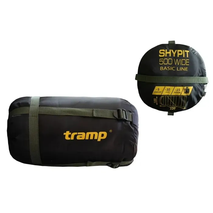 Спальный мешок Tramp Shypit 500 Wide (левый), тактический зимний спальник-одеяло с капюшоном, 220х100 см