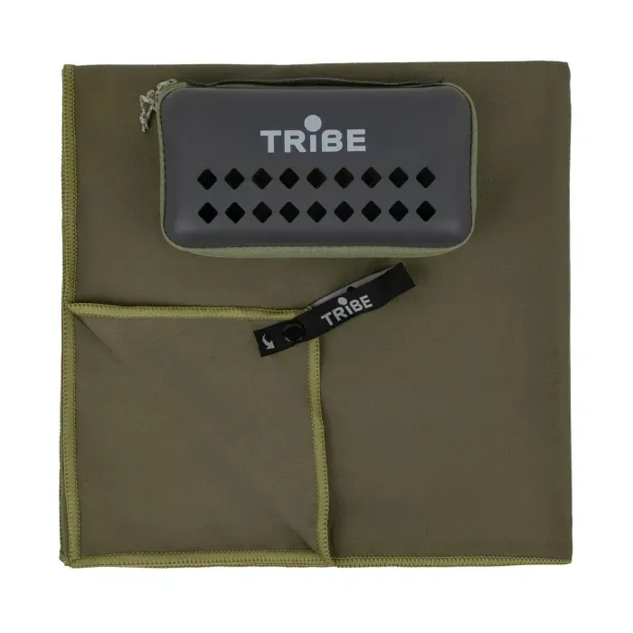 Рушник з мікрофібри Tribe Pocket Towel 75x150 см зелений, швидковисихаючий, для спорту та подорожей