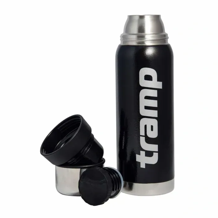 Термос Tramp Expedition Line 1.2л, нержавеющая сталь, черный + чашка, гарантия