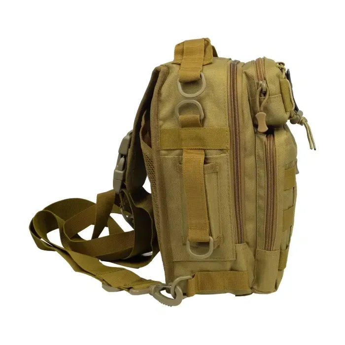 Сумка через плече Tribe Sling Pack 6,5 л. T-IE-0003, Койот. Поясной рюкзак для плечо. Мужская поясная сумка