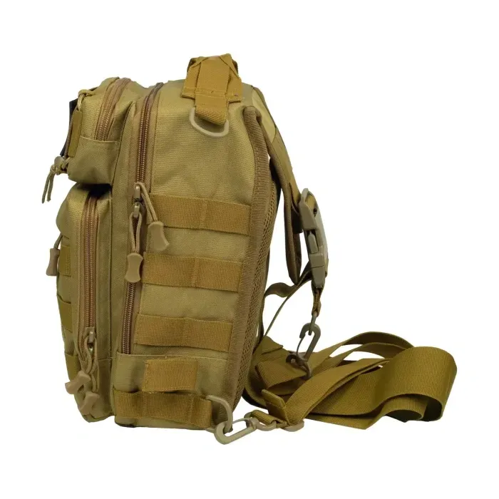 Сумка через плече Tribe Sling Pack 6,5 л. T-IE-0003, Койот. Поясной рюкзак для плечо. Мужская поясная сумка
