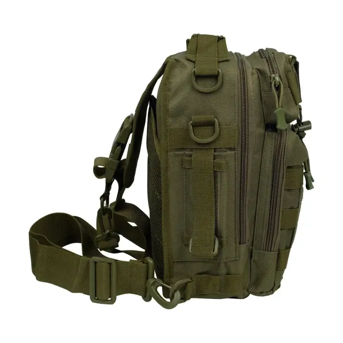 Сумка через плечо Tribe Sling Pack 6,5 л.T-IE-0003, Оливковый. Поясной рюкзак для плечо. Мужская поясная сумка
