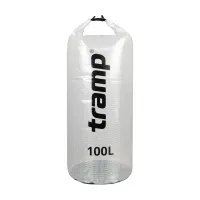 Гермомешок Tramp 100л прозрачный PVC: водонепроницаемый герметичный мешок для туризма и сплавов