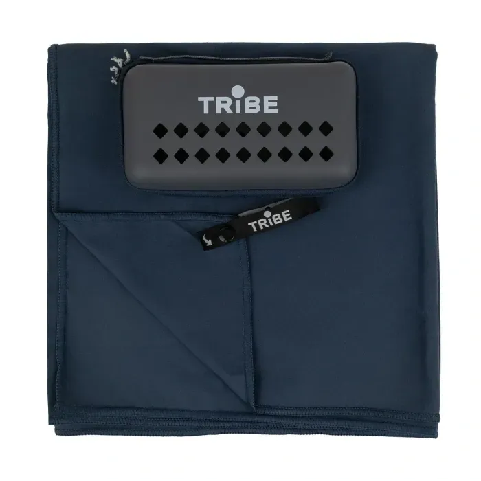 Рушник мікрофібра Tribe Pocket Towel 90x180 см, синій, для спорту, подорожей, швидковисихаючий