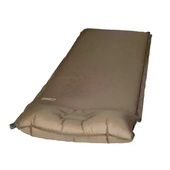 Самонадувающийся коврик Tramp 185х65х5 см с подушкой, туристический коврик для кемпинга и походов, коричневый