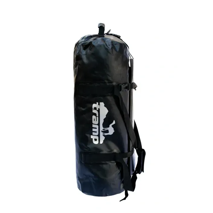 Гермосумка Tramp 40л PVC Black: водонепроницаемый баул для походов и сплавов, с ручками и ремнем