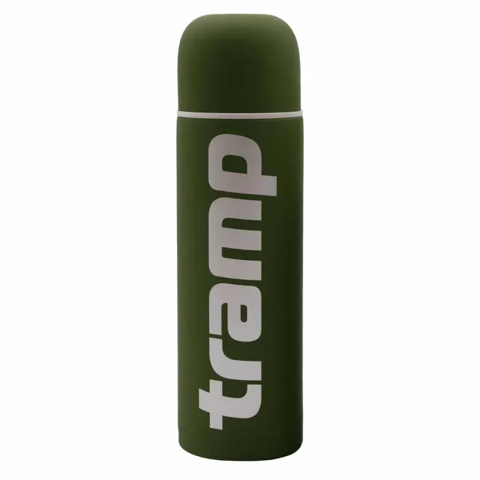 Термос TRAMP Soft Touch 1.2л Хакі: антиковзкий, нержавіюча сталь 18/8, піала, 24ч тепло