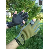 Перчатки TRAMP Effort неопреновые удобные теплые 1,5мм зеленые/серые, S