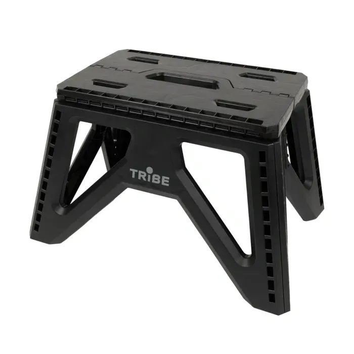Складаний стілець Tribe Camp Chair Low пластиковий, компактний стілець для риболовлі, кемпінгу та відпочинку, чорний