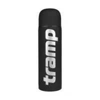 Термос TRAMP Soft Touch 1.2л чорний з антиковзанням: для напоїв, піала в комплекті