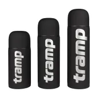 Термос TRAMP Soft Touch 1.2л чорний з антиковзанням: для напоїв, піала в комплекті