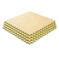 Мат-татами WCG EVA 100x100x2 см Бежево-зелёный (пазл, ласточкин хвост, фитнес, единоборства, детская зона)