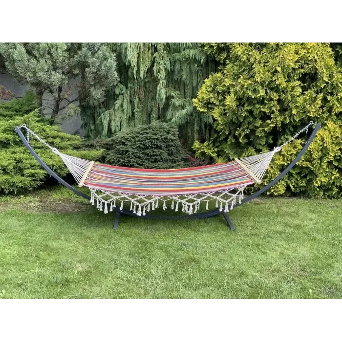 Двухместный гамак с планкой BALI Разноцветный XXL 200х150 WCG. Гамак для двоих. Семейный гамак