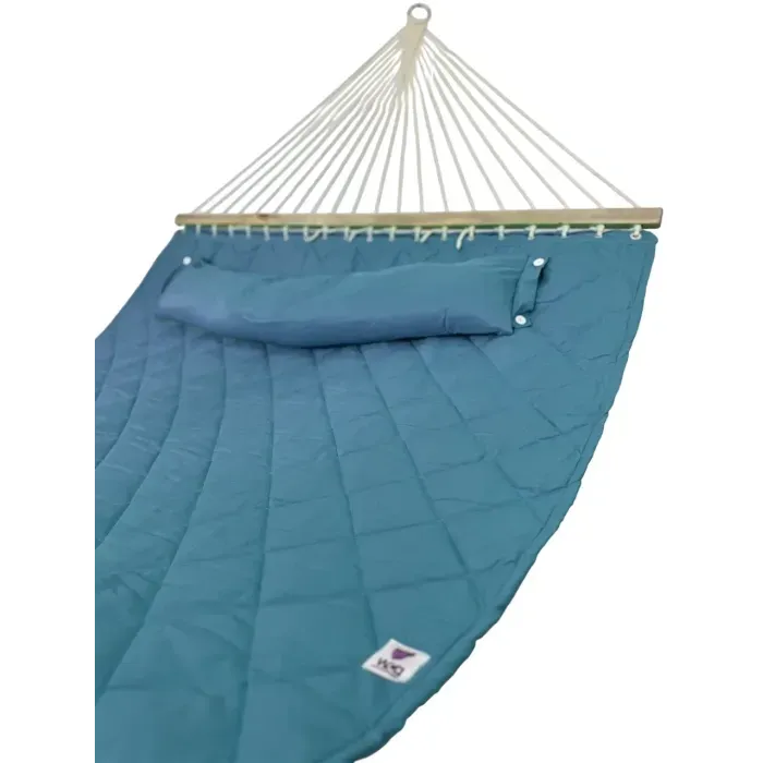 Двухместный гамак SOFT голубой XXL 200x150 с планками WCG. 2-х местный. Семейный гамак
