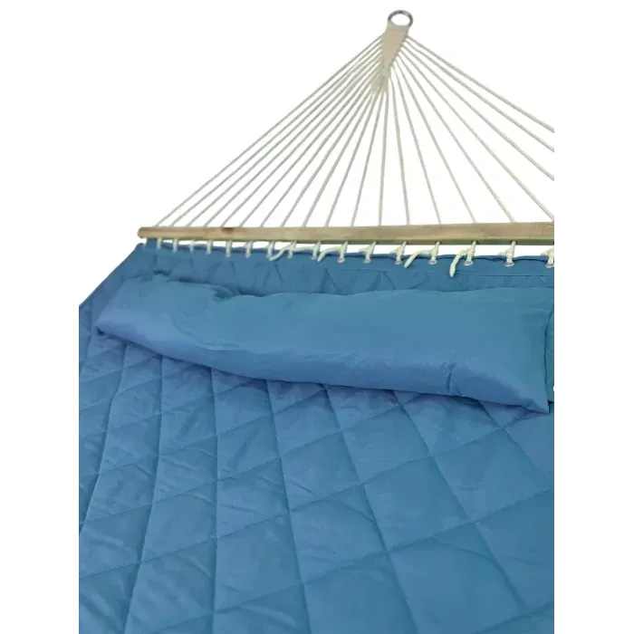 Двухместный гамак SOFT голубой XXL 200x150 с планками WCG. 2-х местный. Семейный гамак