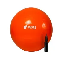 Мяч для фитнеса (фитбол) WCG 55 Anti-Burst 300кг Оранжевый + насос. Гладкий мяч для растяжки. Мяч для йоги