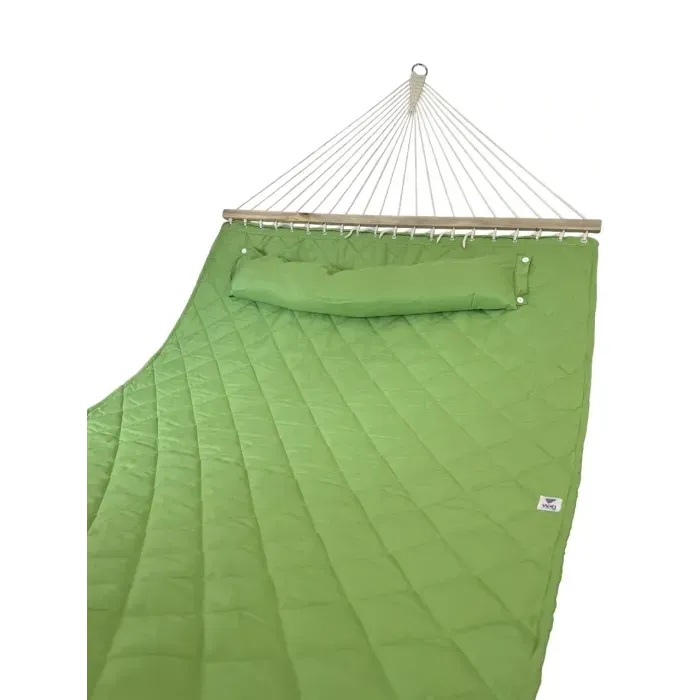 Двухместный гамак SOFT зеленый XXL 200x150 с планками WCG. 2-х местный. Семейный гамак