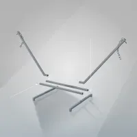 Стойка для гамака 50х50 + Двухместный Гамак с планкой SOFT голубой XXL 200×140 WCG. Хлопок