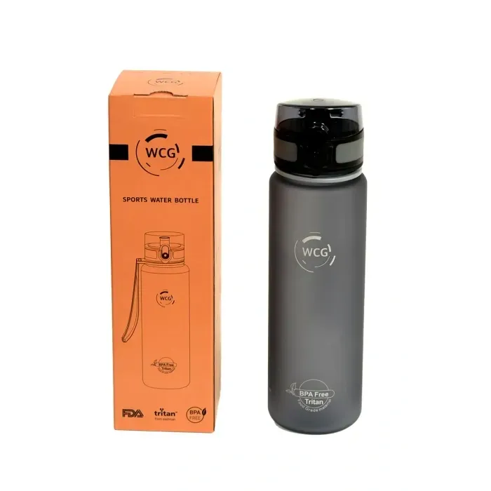 Фляга для воды WCG 1л Tritan BPA Free - спортивная бутылка для фитнеса, путешествий, прогулок (красная)