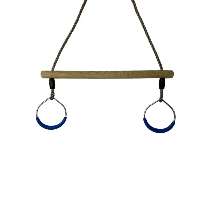 Деревянная трапеция с металлическими кольцами metal rings WCG