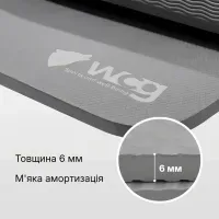 Килимок для йоги складаний WCG 183х61х0.6 см, нековзний TPE мат для фітнесу, пілатесу та розтяжки, сірий